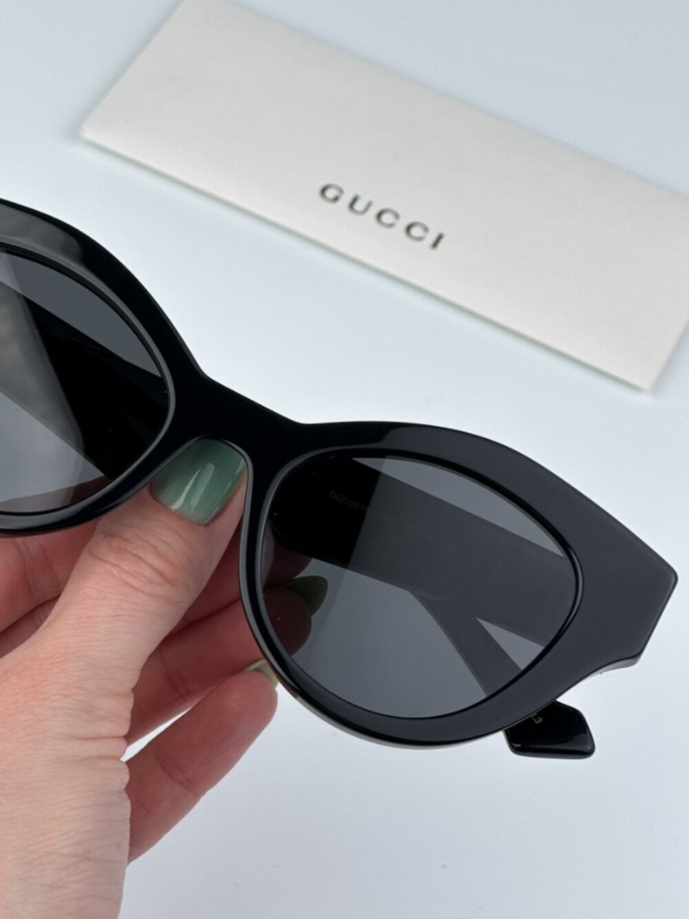GUCCI GG0957S 002 BLACK GREY OVAL SUNGLASSES